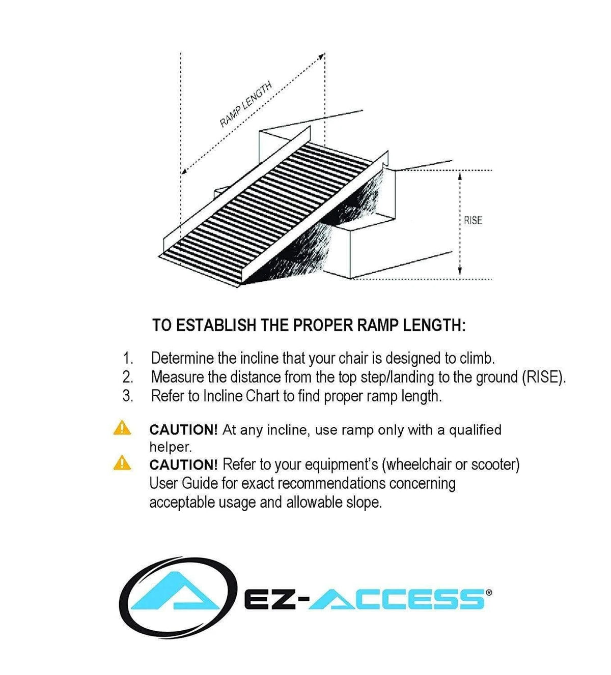 Portable Solid Surface Mobility Ramps with Two-Line Handrails - 3 Foot O701307