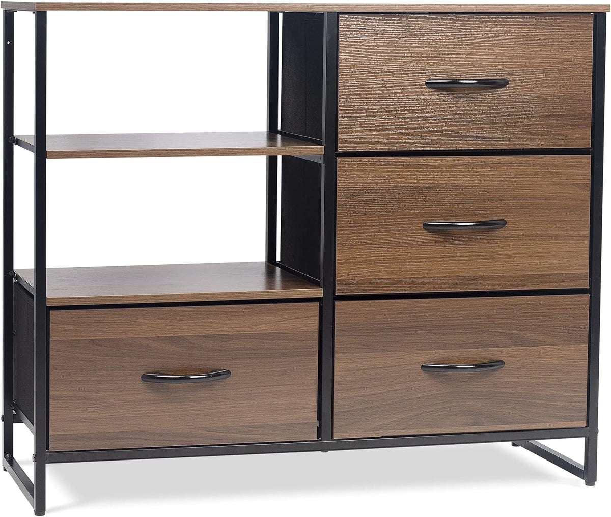 Gray 8 Drawer Vertical Dresser with Fabric Bins R601