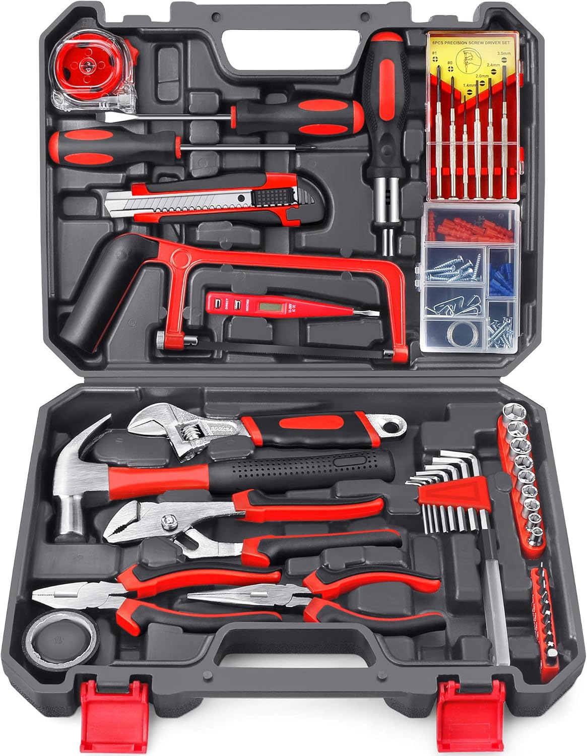 108 Pcs Alloy Steel Hand Tool Kit with Plastic Toolbox Z66479