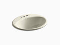 Cane Sugar Drop-In Bathroom Sink with 4x22 Centerset Faucet Holes N8288