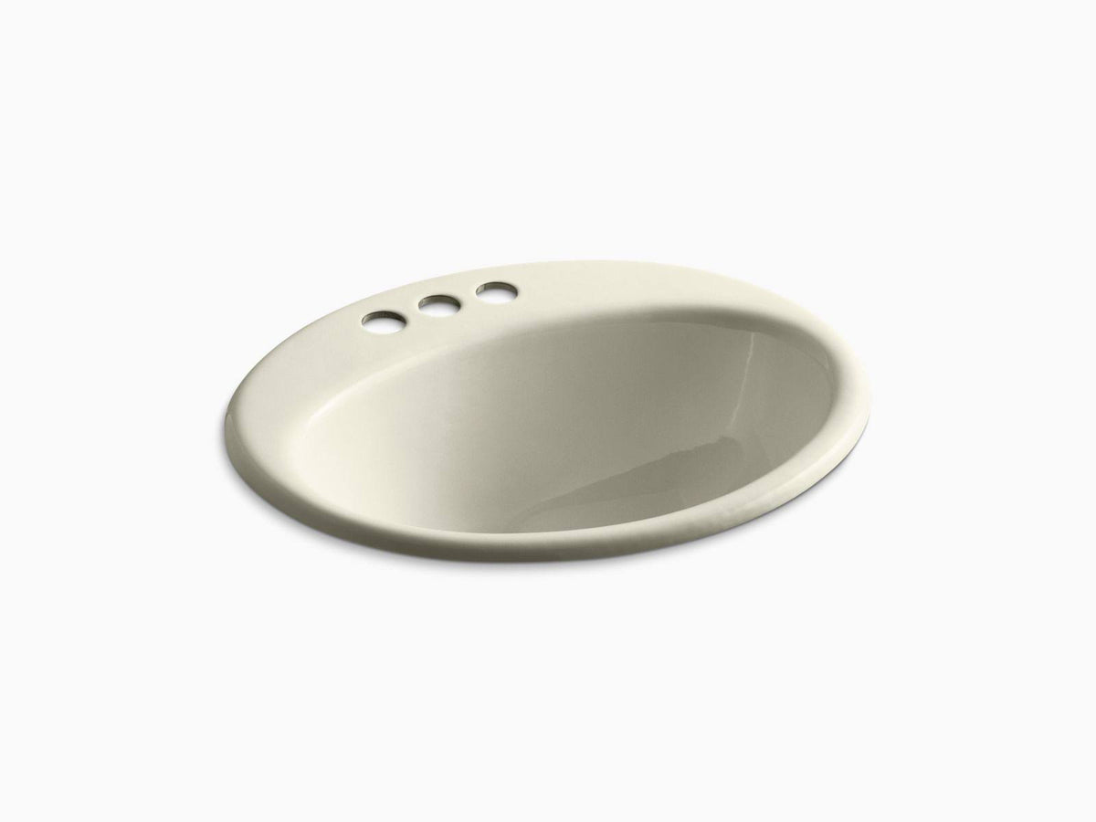 Cane Sugar Drop-In Bathroom Sink with 4x22 Centerset Faucet Holes N8288