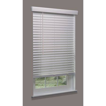 Cordless Faux Wood Blind, White, 23-3/4x22w x 4 C36649