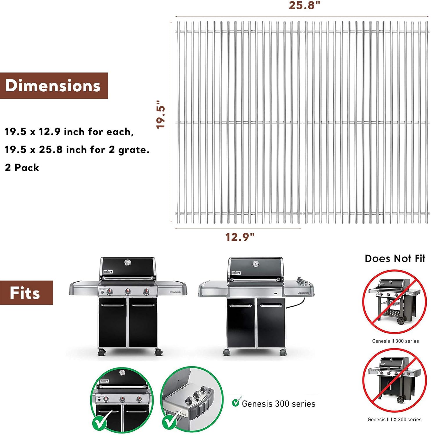 18.75 Cast Iron Grill Grates T8869