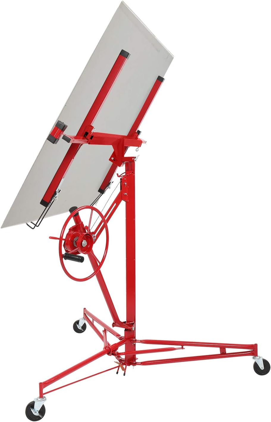 11 FT Drywall Lift Portable Panel Hoist with Adjustable Telescopic Arm Lockable Caster Wheel J4405