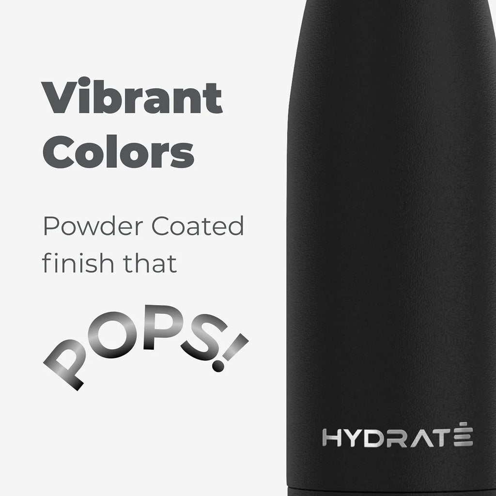 Carbon Black Stainless Steel Water Bottle 500ml Insulated Reusable V64842