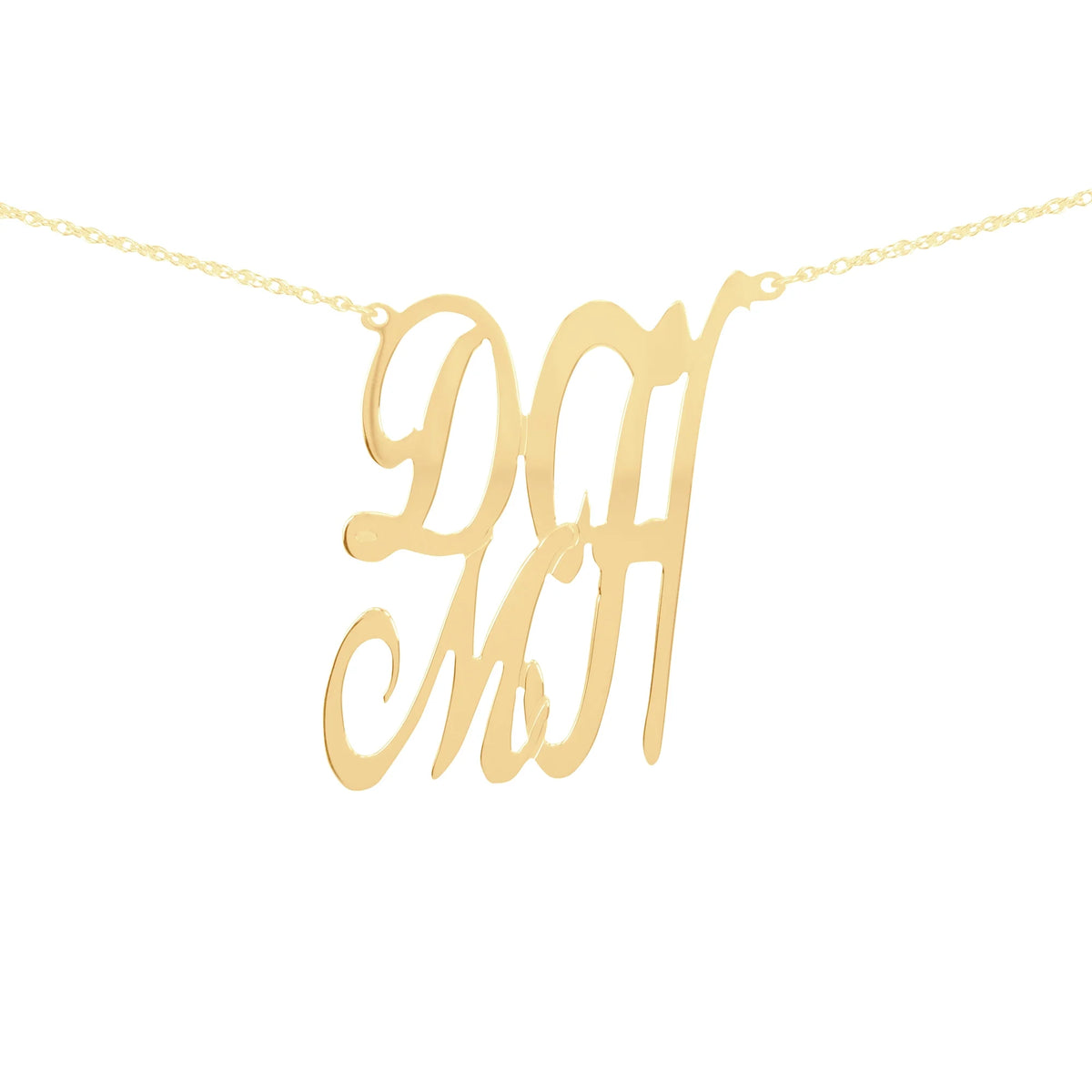 Script Stack Initial Necklace in 14K Gold-Plated Sterling Silver Y732755
