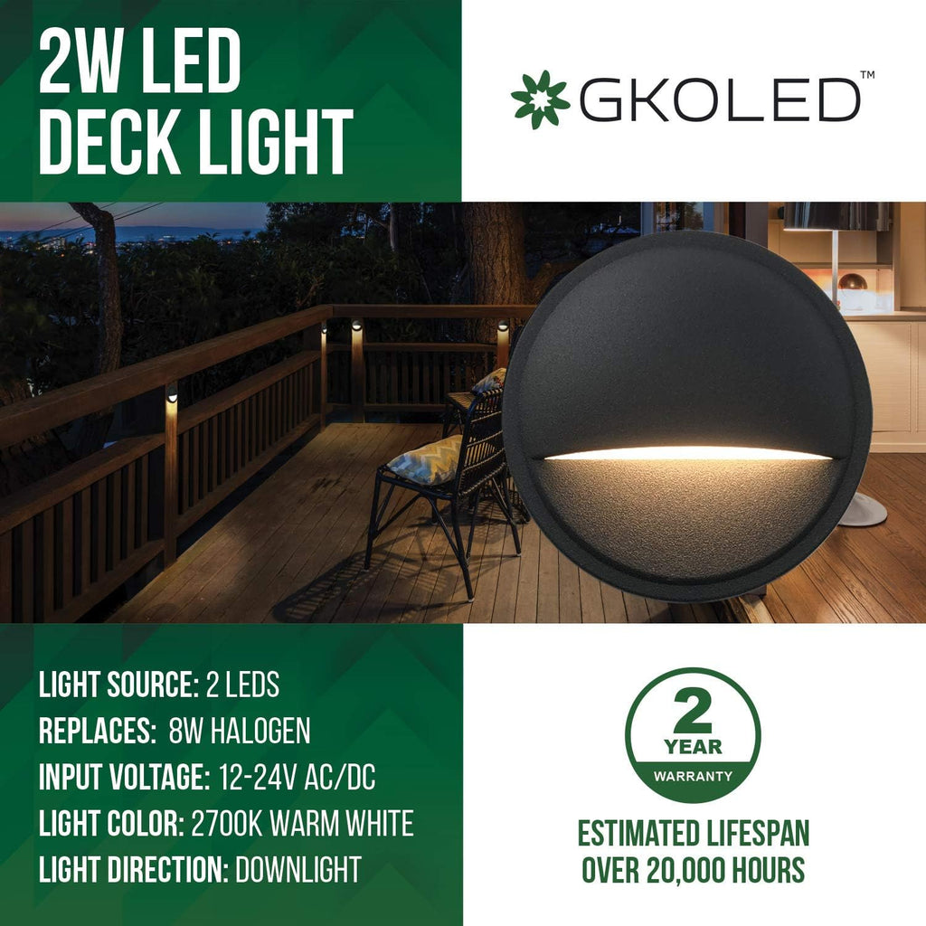 6-Pack Black Die-cast Aluminum LED Deck Lights S238