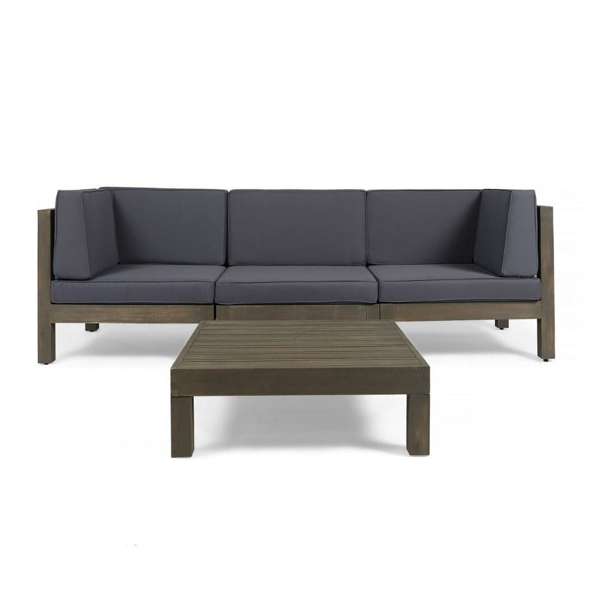 4 Piece Outdoor Acacia Wood Sofa Set in Gray T886