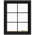Bronze Painted Clad Wood Right-Handed Casement Window with Colonial Grids B53888
