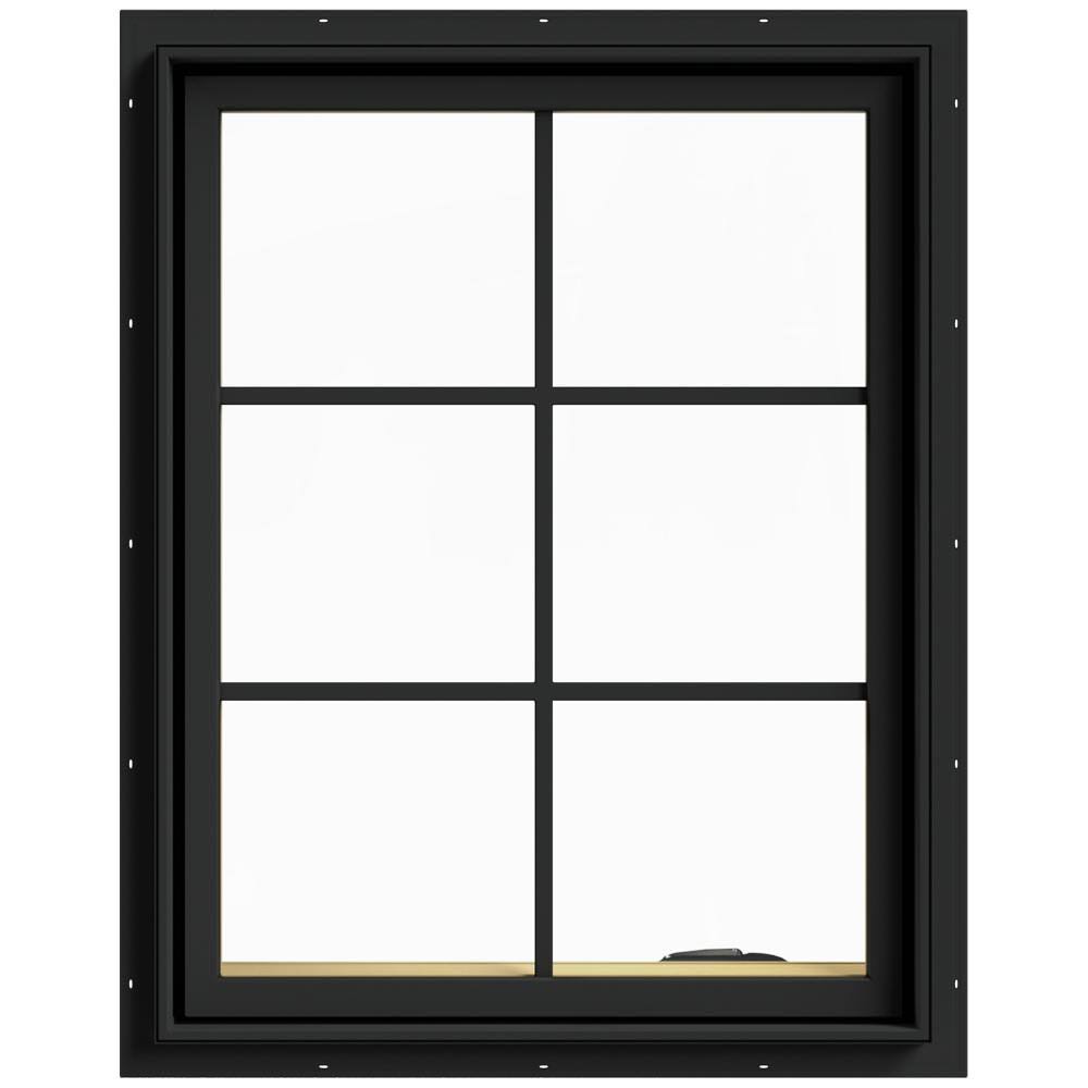Bronze Painted Clad Wood Right-Handed Casement Window with Colonial Grids B53888