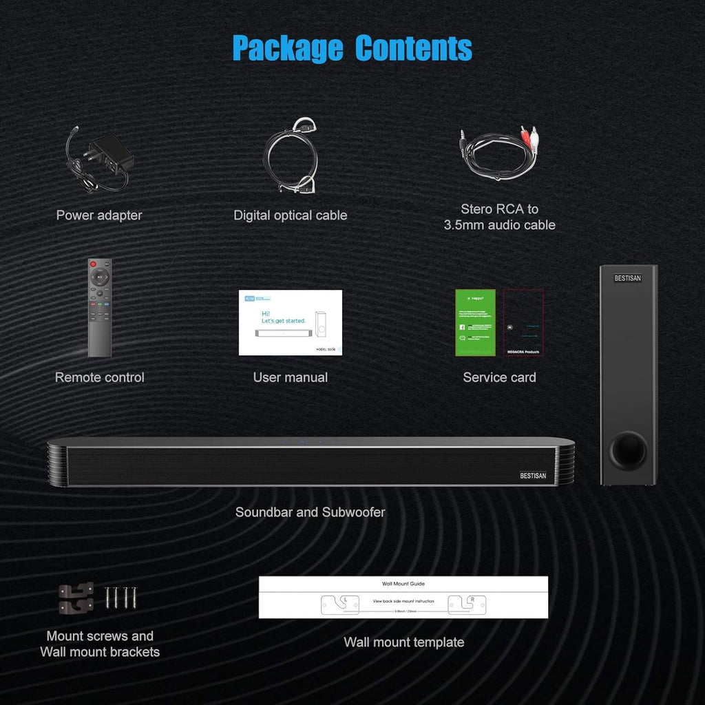27 Inch Bluetooth Sound Bar with Subwoofer V11398