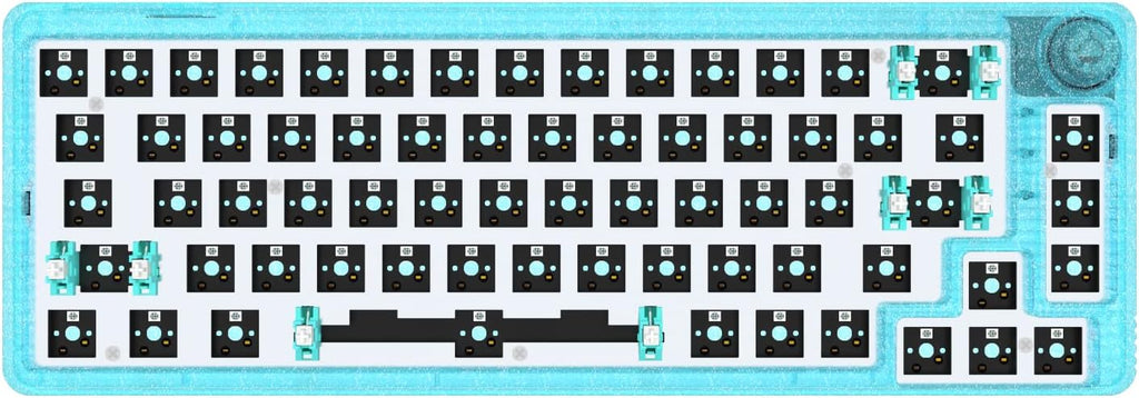 Clear Green 67 Keys Hot Swappable Mechanical Keyboard Kit O2663