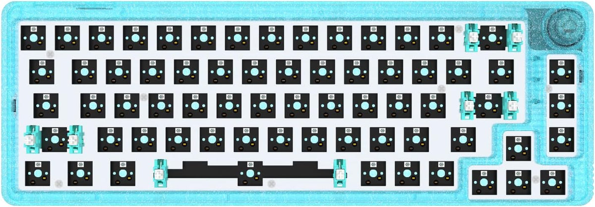Clear Green 67 Keys Hot Swappable Mechanical Keyboard Kit O2663
