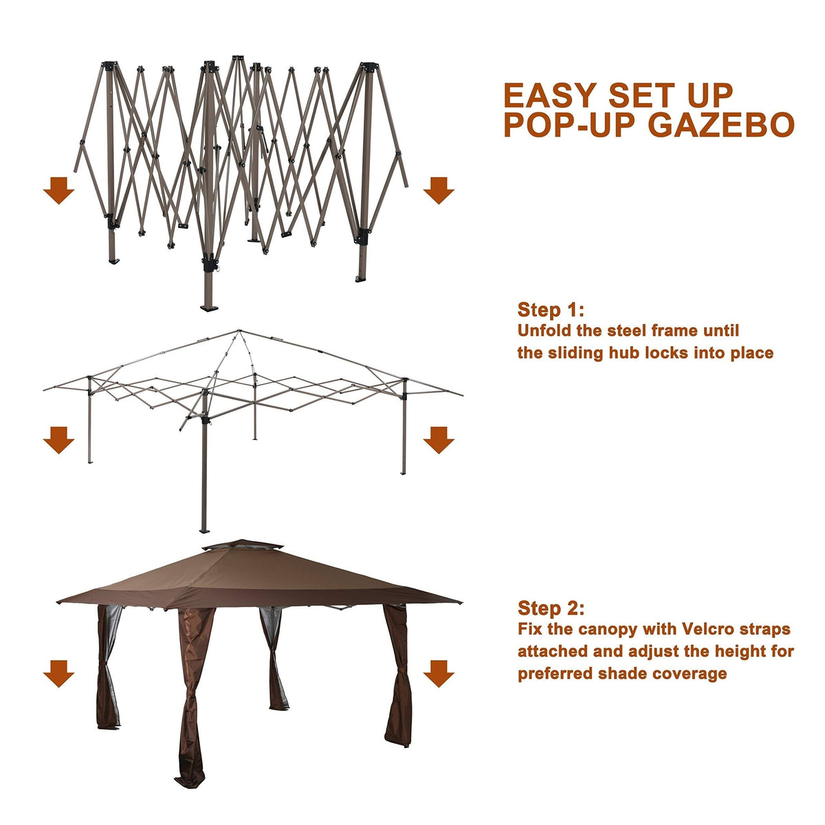 13 x 13 Straight Leg Pop-Up Canopy Gazebo N21101