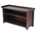 Antique Walnut Wood Bench With Storage Shelf B714851