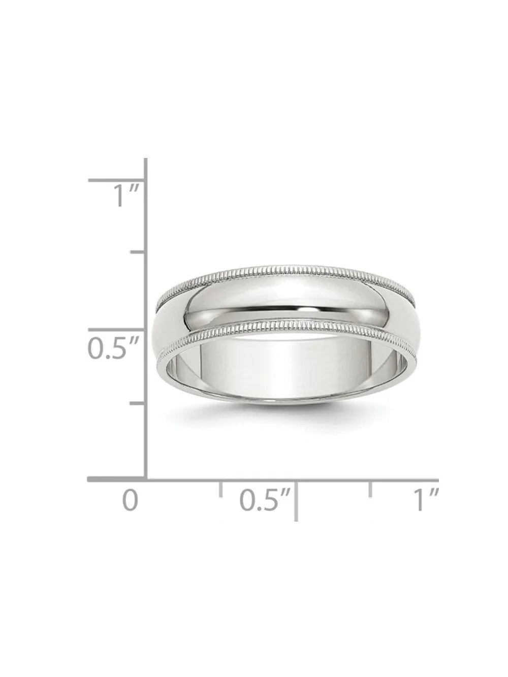 Sterling Silver 6mm Milgrain Wedding Band Ring W50210