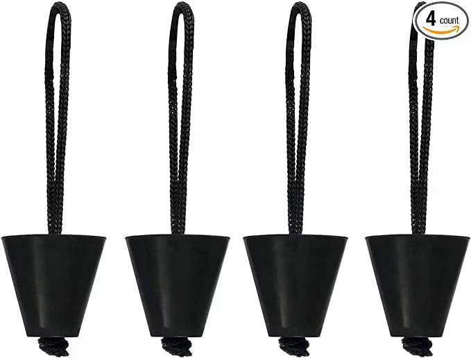 Pack of 4 Silicone Kayak Scupper Plug Kit with Lanyard P995