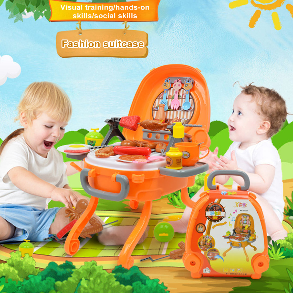 Portable BBQ Toy Set for Kids D429