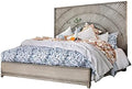 Antique Gray Solid Wood King Panel Bed P7750