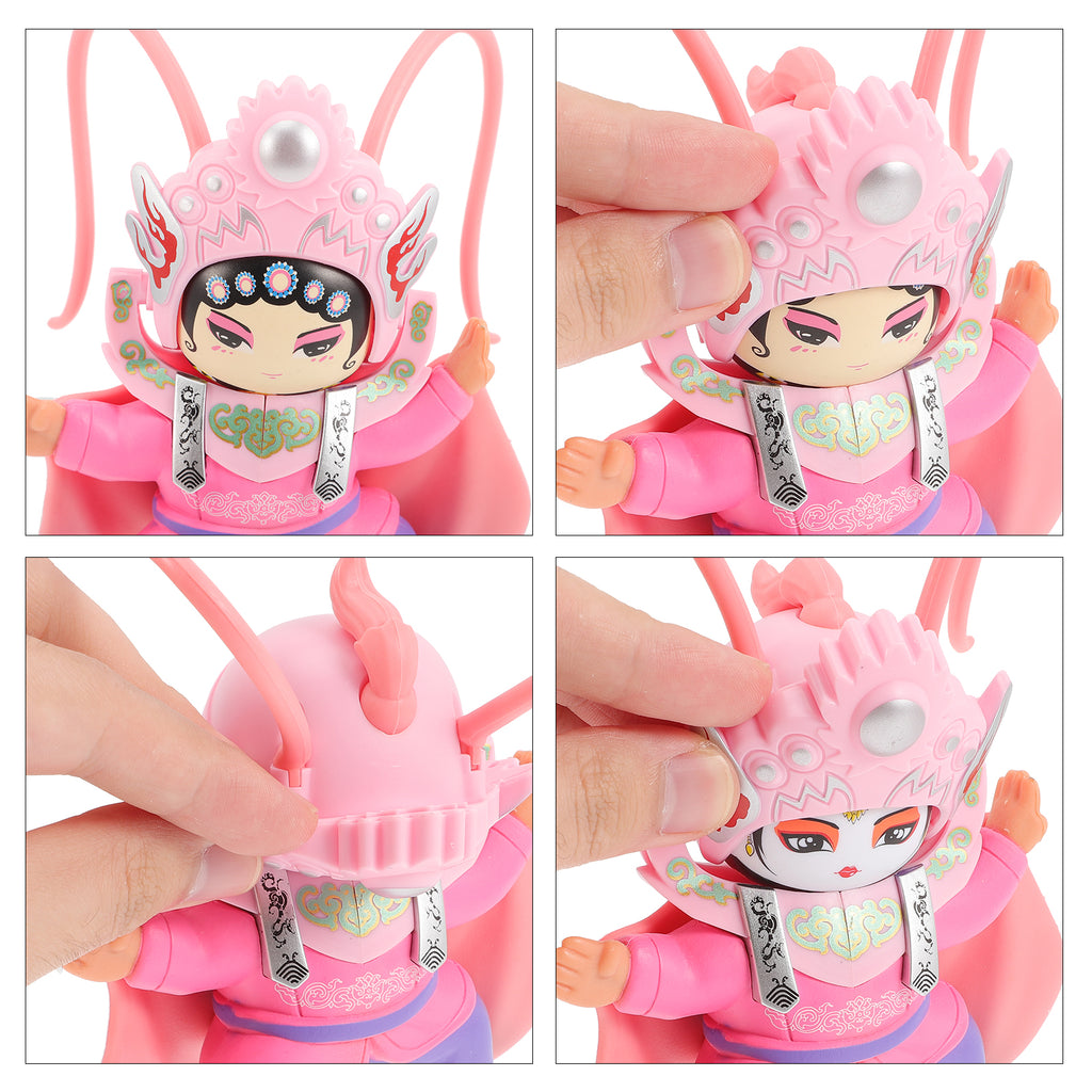 Pink Sichuan Opera Face Doll Ornament W9145