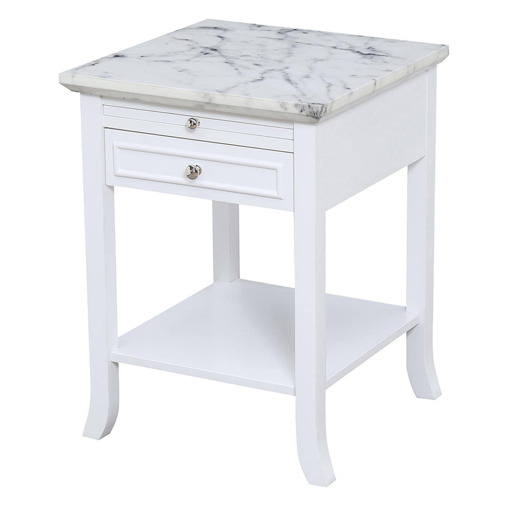White End Table with Drawer and Slide H689