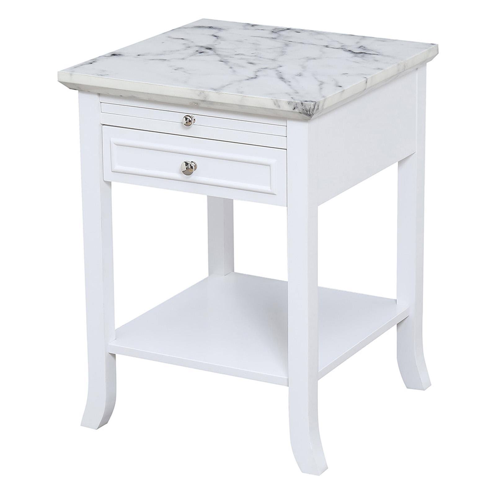 White End Table with Drawer and Slide H689