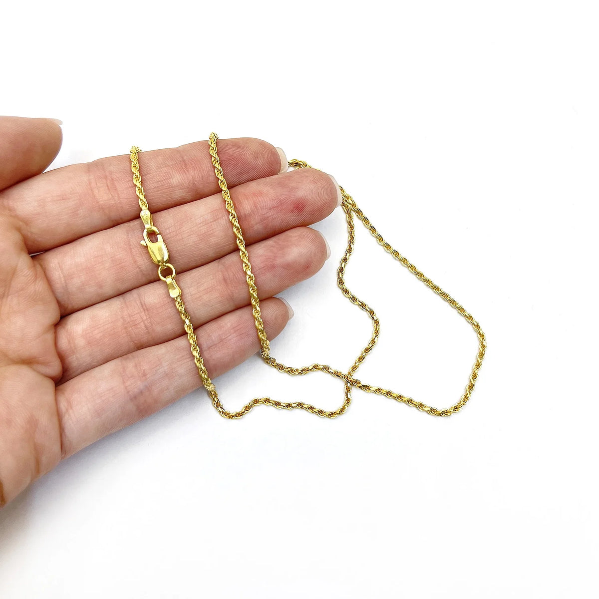 18K Yellow Gold Over Silver Rope Chain Necklace 16"-24" D689493