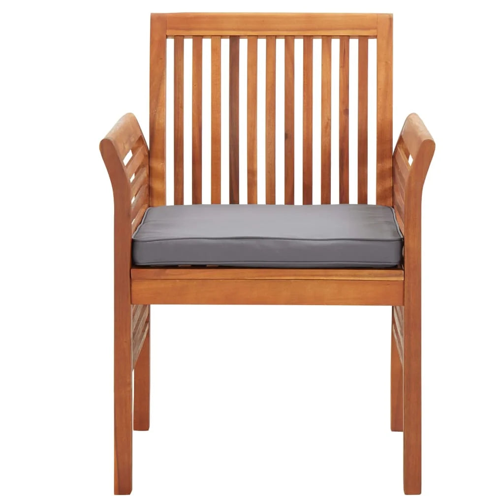 8 pcs Solid Wood Acacia Patio Dining Chairs with Cushions X35170
