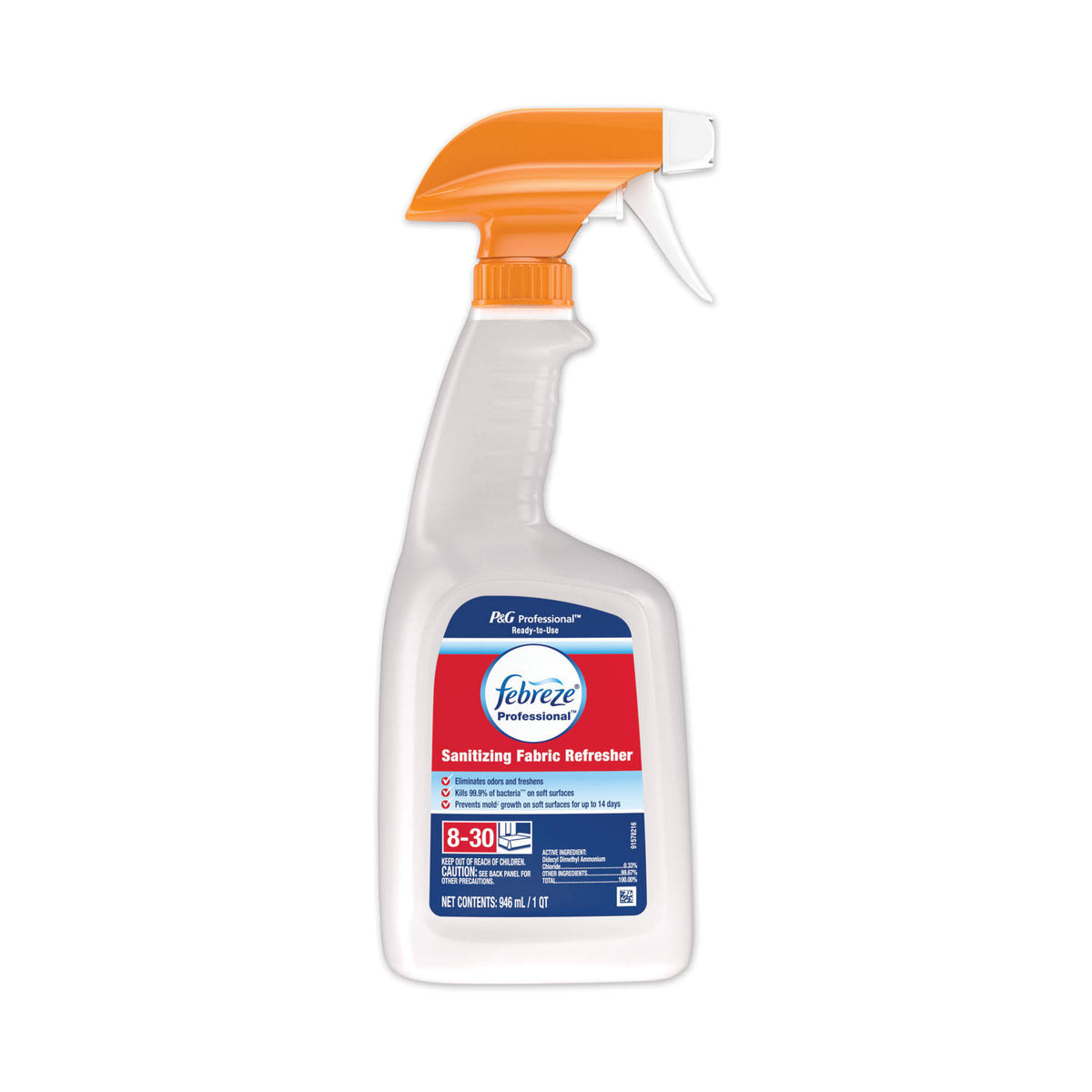 Professional Sanitizing Fabric Refresher, Light Scent, 32 oz Spray, 6/Carton B937