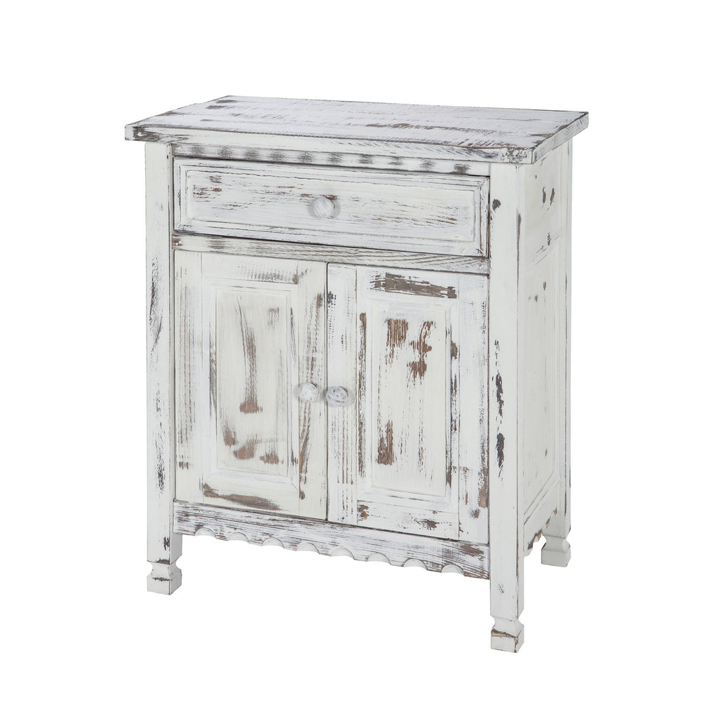 White Antique Accent Cabinet T403