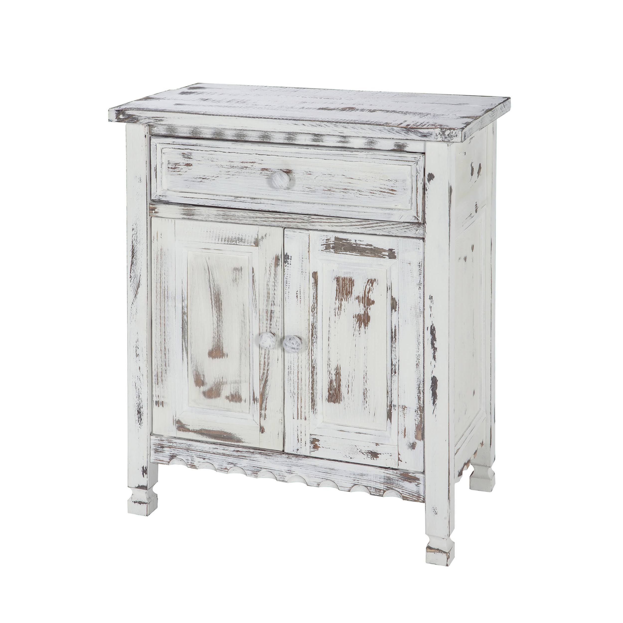 White Antique Accent Cabinet T403