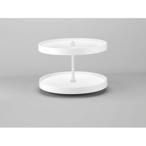 28x22 Almond Polymer Lazy Susan 2-Shelf T249