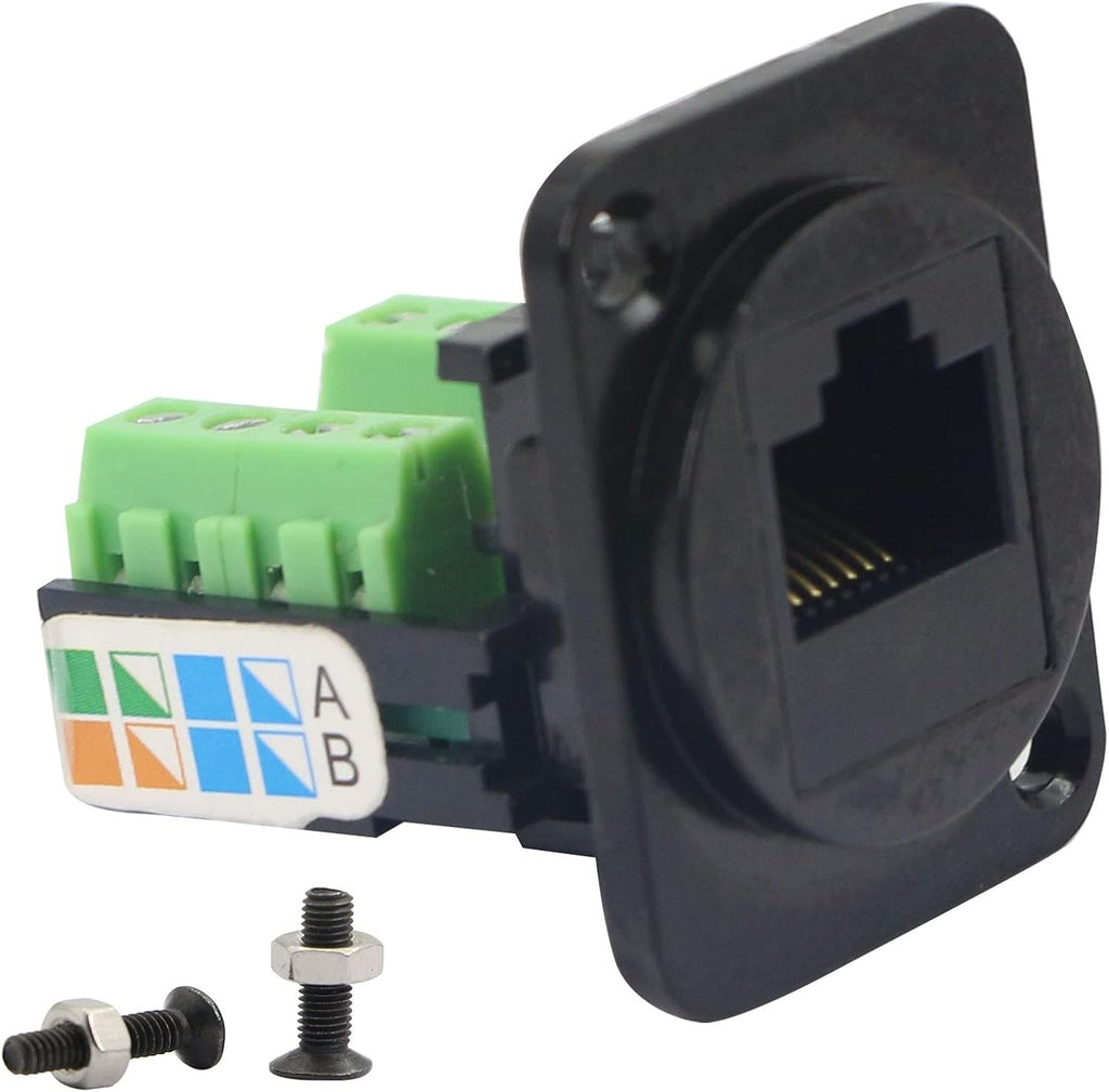 Black RJ45 Panel Mount Keystone Jack M519
