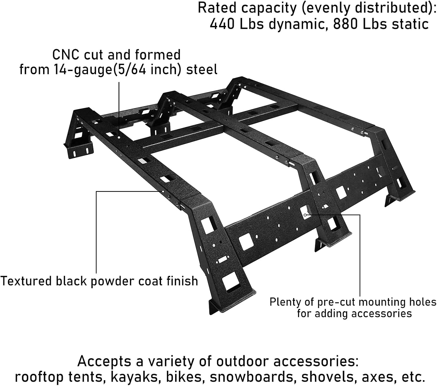 Tonneau Cover Adapters for Toyota Tacoma 2005-2022 Truck U6003