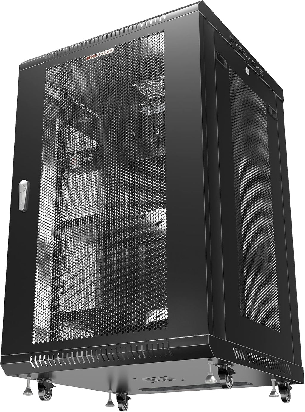 Wall Mount Server Rack Locking Network Cabinet 18 U Vented Enclosure with Casters Shelf V927031