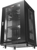 Wall Mount Server Rack Locking Network Cabinet 18 U Vented Enclosure with Casters Shelf V927031
