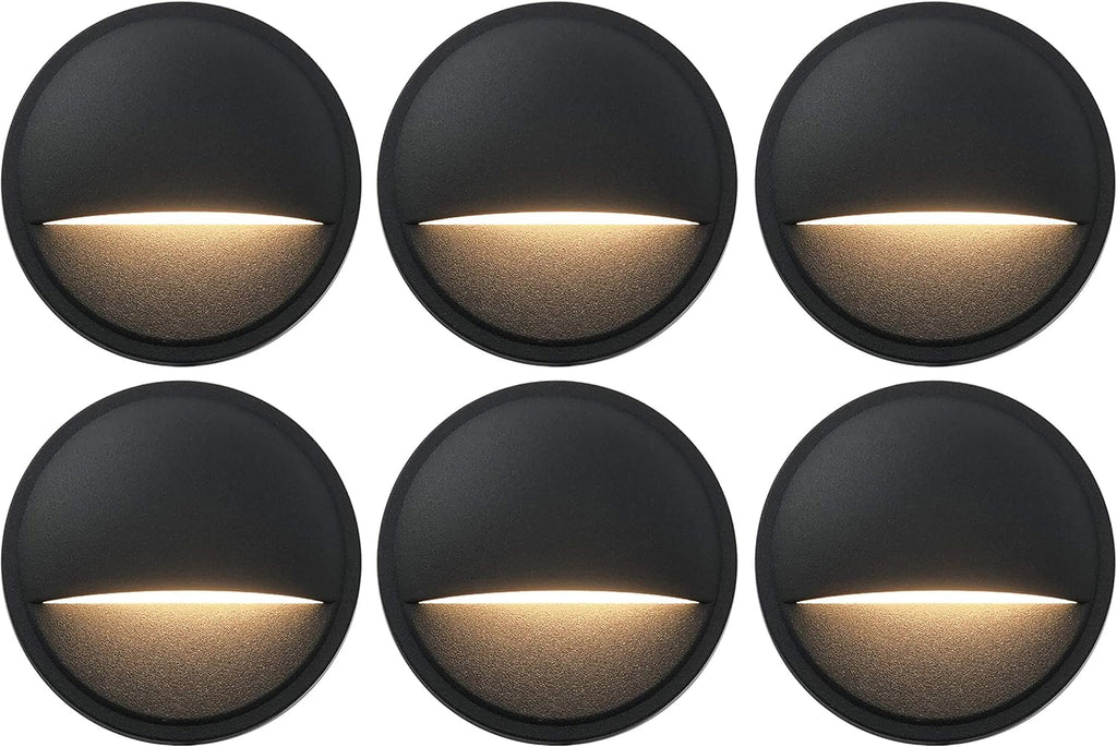 6-Pack Black Die-cast Aluminum LED Deck Lights S238