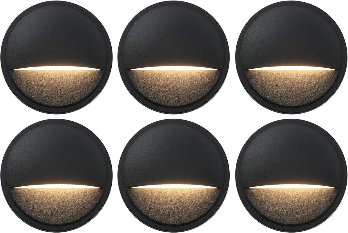 6-Pack Black Die-cast Aluminum LED Deck Lights S238