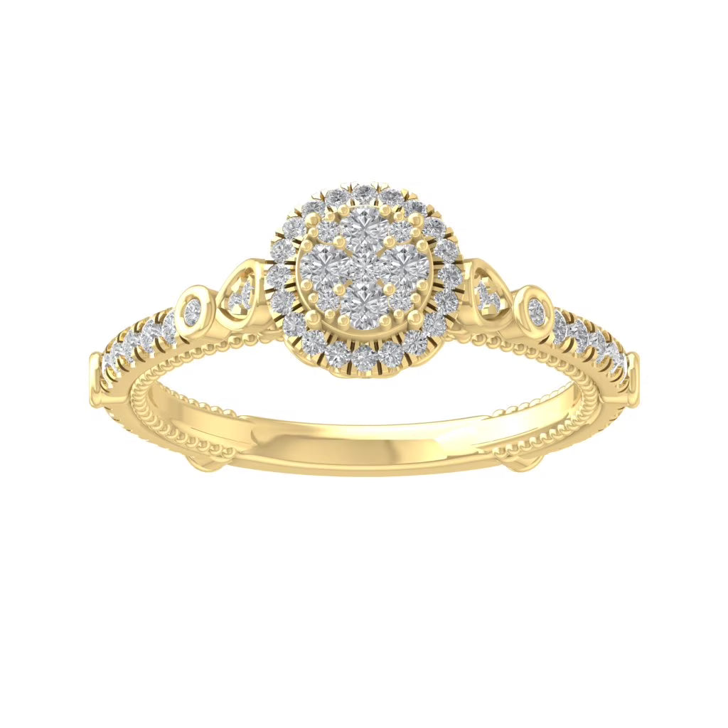 14K Yellow Gold Lab Grown Diamond Engagement Ring Size 5.5 V990008
