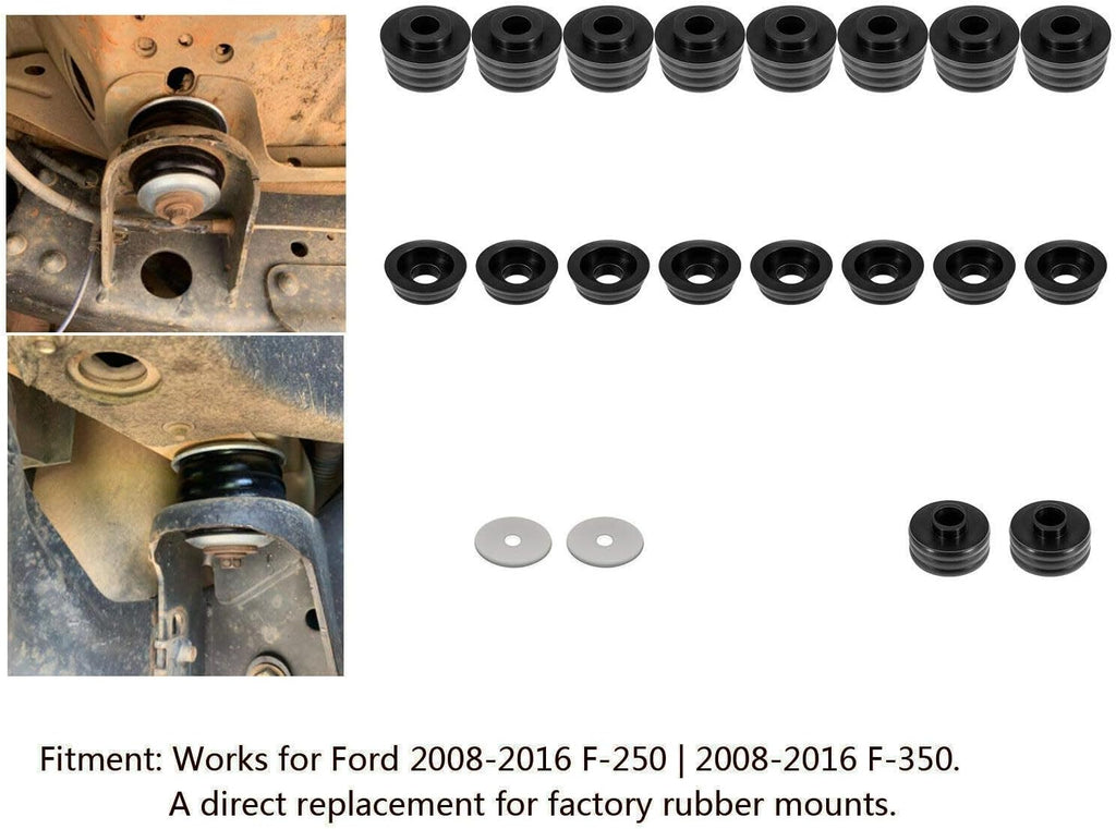 Polyurethane Body Mount Bushing Kit for F250 F350 2WD/4WD 1999-2018 Pack of 2 Q230