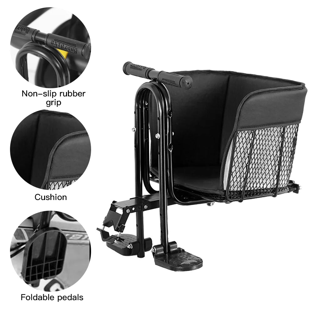 Front Seat Child Saddle with Pedals and Support for MTB Road Bike I41887