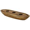 Teak Wood 3-Light Tea Light Holder S77704