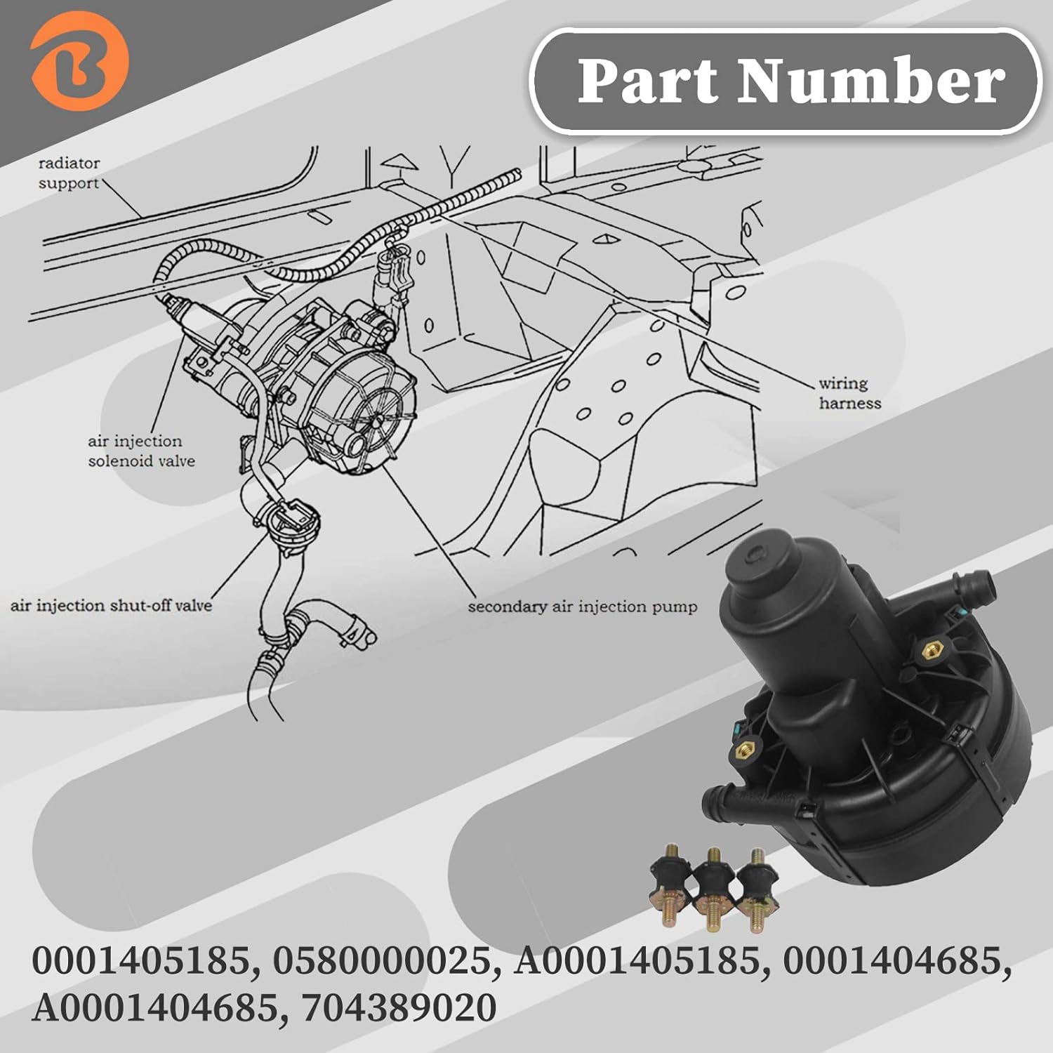 Pack of 2 Secondary Air Injection Smog Air Pump D630291
