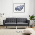 75" Convertible Folding Futon Sofa Bed with Armrest and Chrome Legs L828