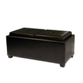 Espresso Brown Leather Ottoman B86814