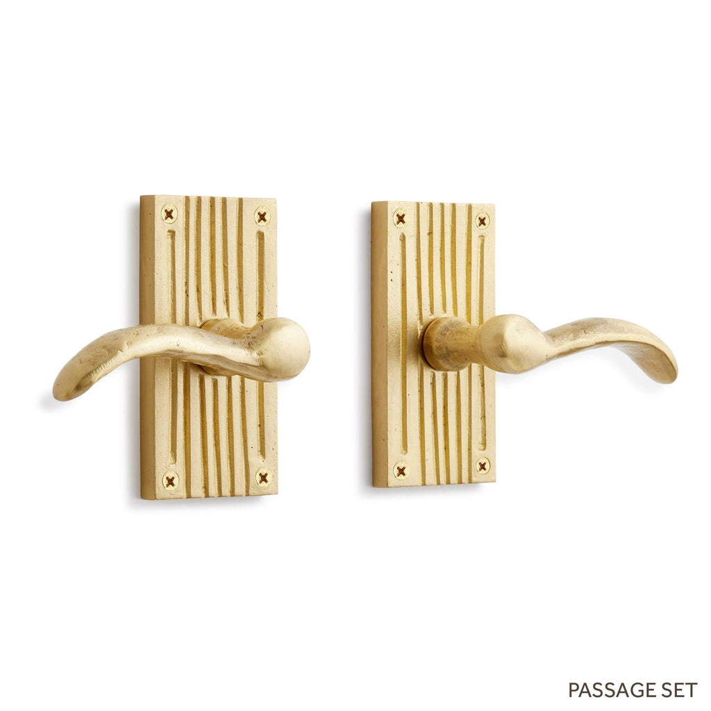 Satin Brass Solid Brass Passage Door Lever Set M4786