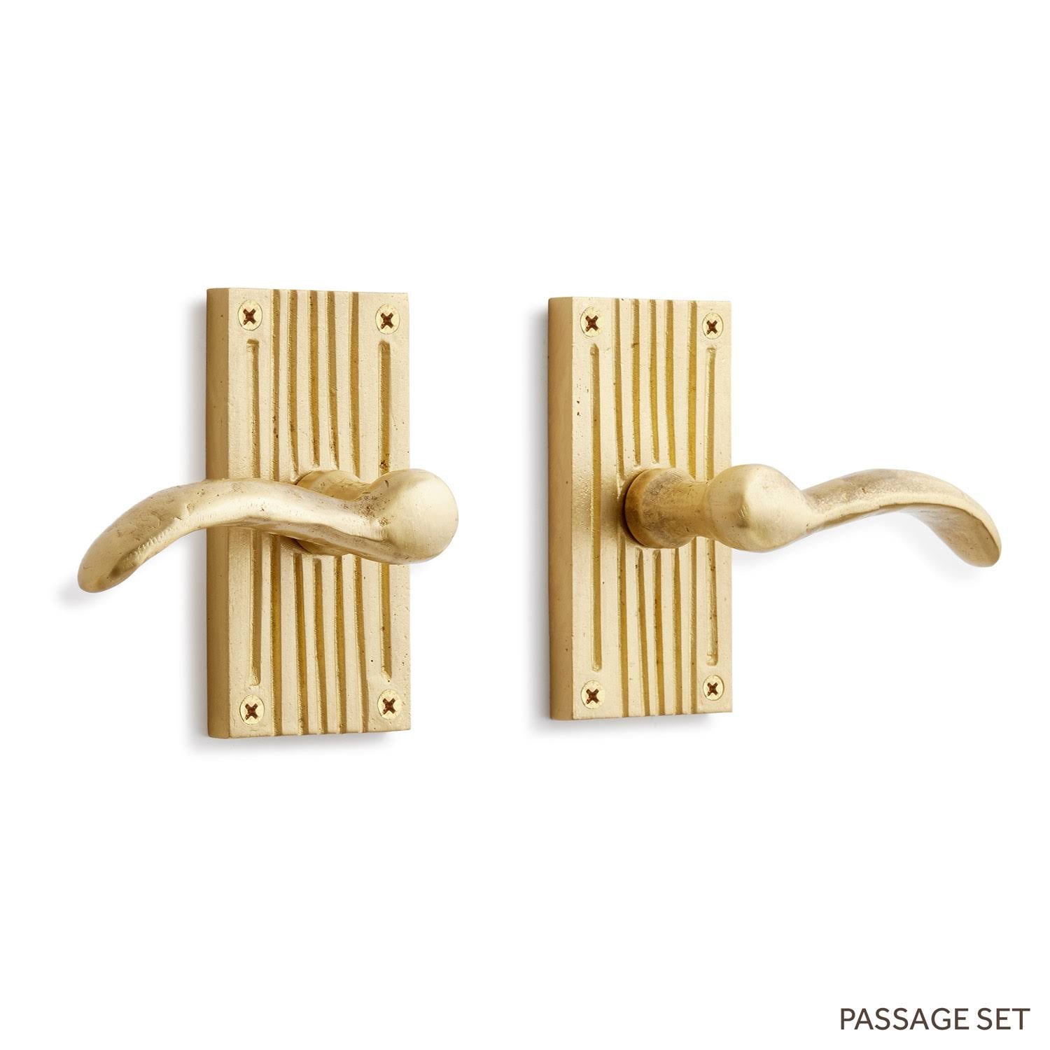 Satin Brass Solid Brass Passage Door Lever Set M4786