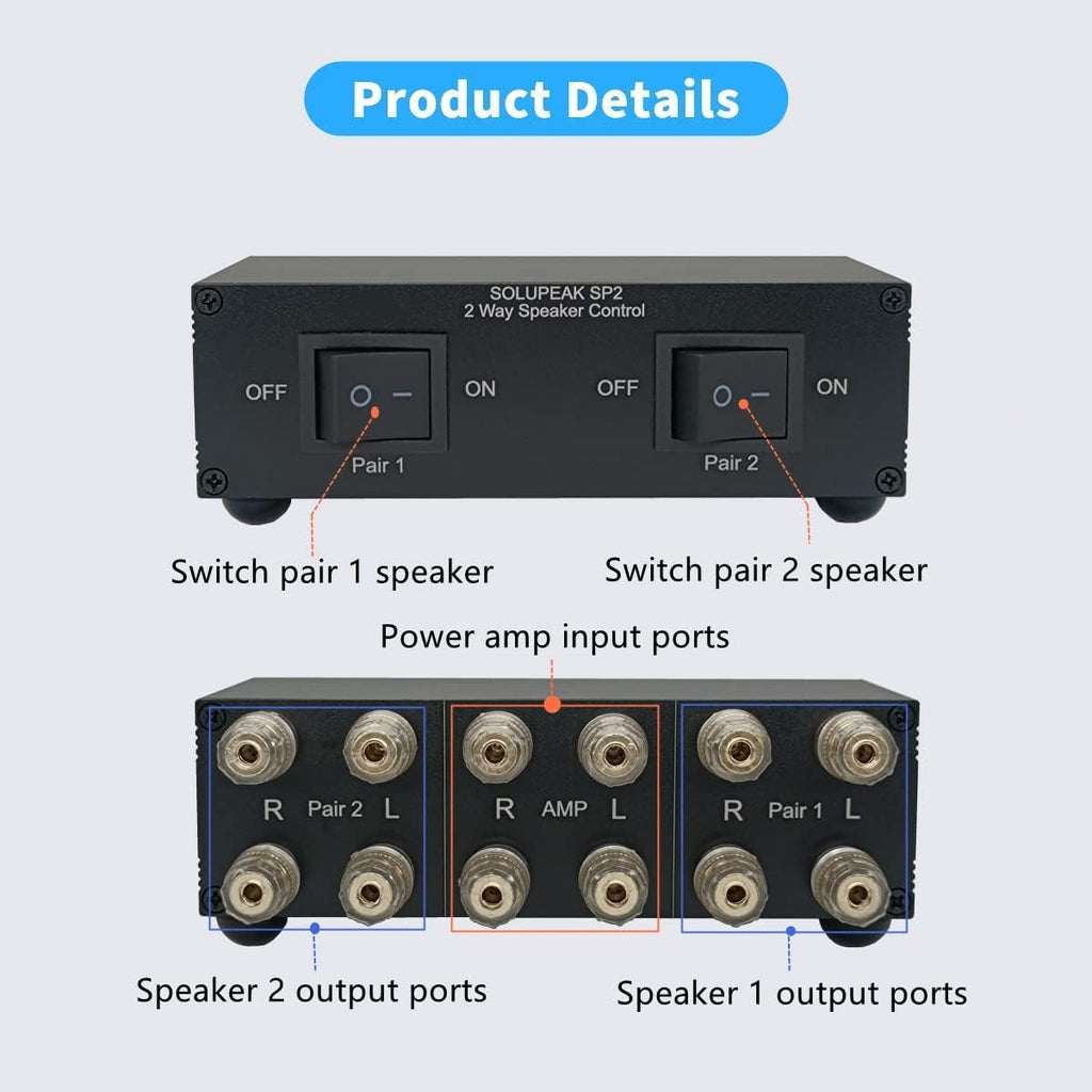 2 Pack 2 Zone Speaker Selector Switch Box Z27265