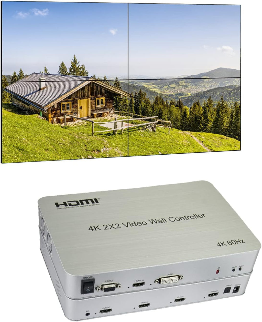 2x2 Video Wall Controller 1080p HDMI V641