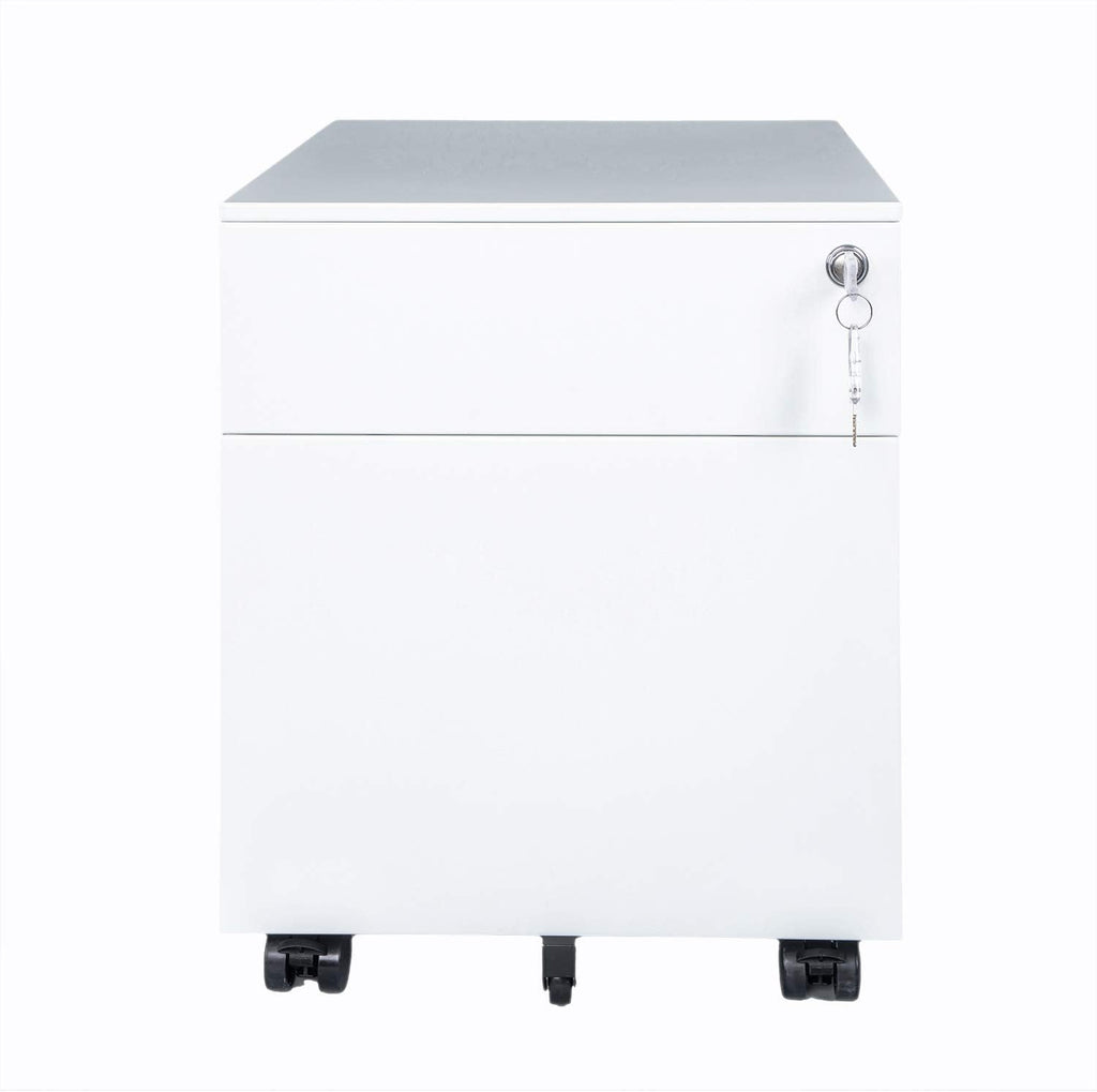 Black Steel File Cabinet 2 Drawer with Lock L67480